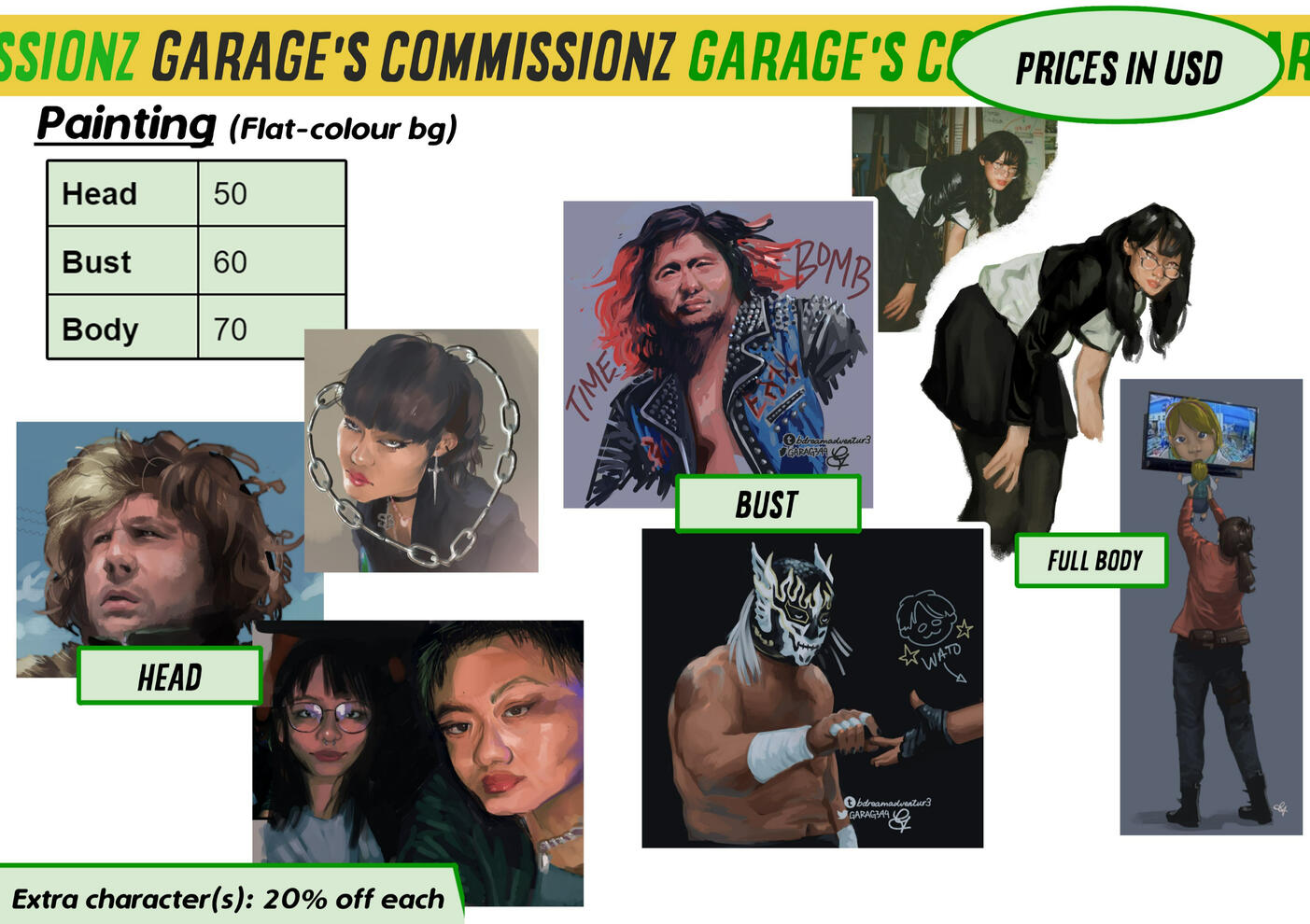 If the image is hard to read, please use the link provided for the google document with all the information!